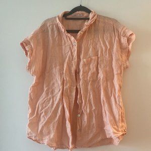 Cut Loose 100% Linen Button-Down Short Sleeve Shirt